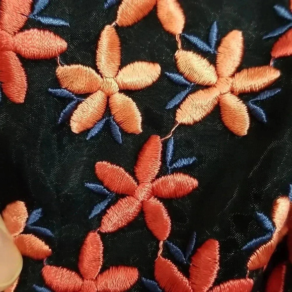 {J. Crew Collection} Embroidered Floral Organza Blouse Size 0 - Picture 7 of 12